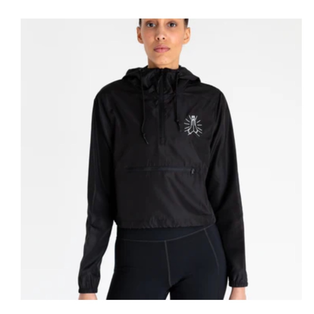 Y7 Black Hooded Windbreaker